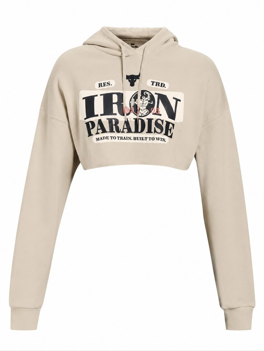 Under Armour Women’s Beige Cropped Hoodie Sweatshirt Iron Paradise XL